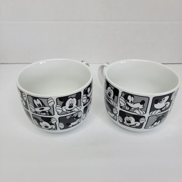 Set Of 2 Disney Mickey Mouse And Goofy Large Coffee Tea Soup‎ Cup Mug - Picture 1 of 9